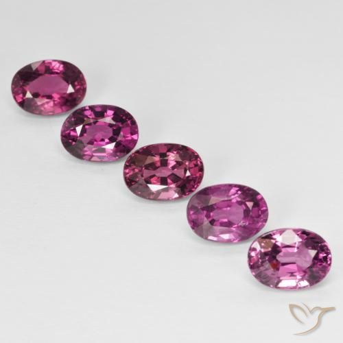 Gemas de granate rodolita púrpura natural de 6,42 ct, corte óvalo, VVS-VS