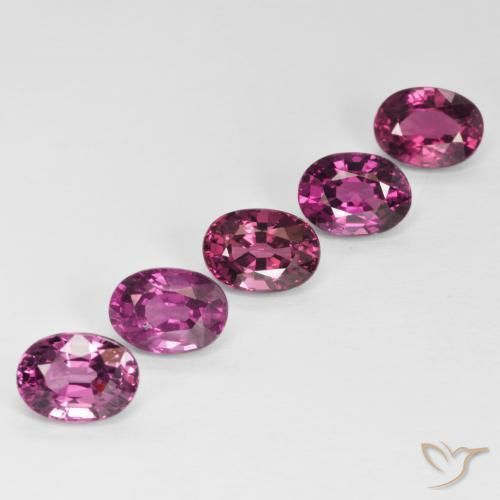 Gemas de granate rodolita púrpura natural de 6,42 ct, corte óvalo, VVS-VS