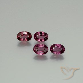 Gemas de Granate rodolita Púrpura oscuro medio natural de 3.84 ct, Ovalada, VS