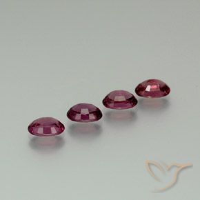 Gemas de Granate rodolita Púrpura oscuro medio natural de 3.84 ct, Ovalada, VS