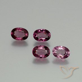 Gemas de Granate rodolita Púrpura oscuro medio natural de 3.99 ct, Ovalada, VVS-VS