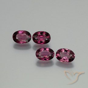 Gemas de Granate rodolita Rojo frambuesa natural de 3.90 ct, Ovalada, VVS-VS