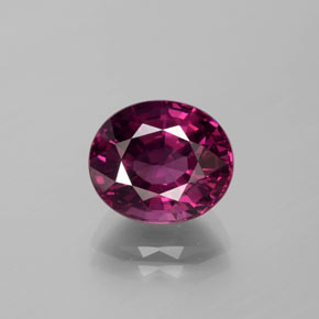 Granate rodolita Rojo frambuesa natural de 5.25 ct, Corte Óvalo, VVS-VS