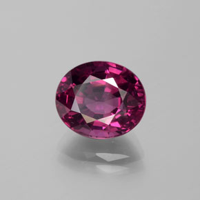 Granate rodolita Rojo frambuesa natural de 5.25 ct, Corte Óvalo, VVS-VS