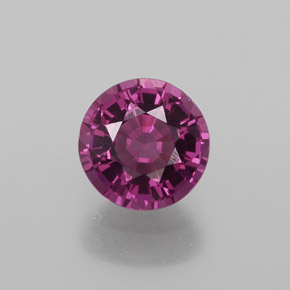 Granate rodolita rojo natural de 1,20 ct, corte redondo, VVS-VS