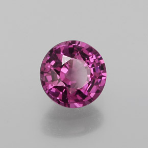 Granate rodolita rojo natural de 1,20 ct, corte redondo, VVS-VS