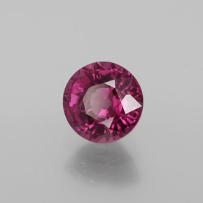Granate rodolita Rojo frambuesa natural de 1.30 ct, Corte Redondo, VS