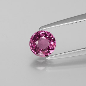 Granate rodolita rojo natural de 0,68 ct, corte redondo, VVS-VS