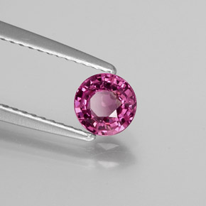 Granate rodolita rojo natural de 0,68 ct, corte redondo, VVS-VS