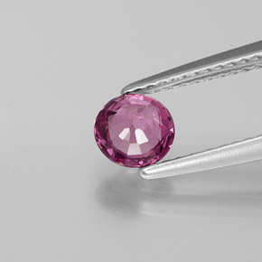 Granate rodolita rojo natural de 0,68 ct, corte redondo, VVS-VS
