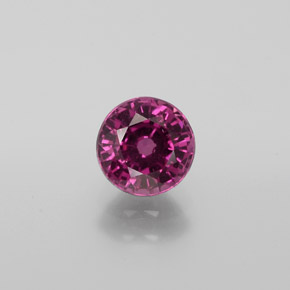 Granate rodolita rojo natural de 1,21 ct, corte redondo, VS