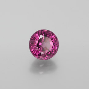 Granate rodolita rojo natural de 1,21 ct, corte redondo, VS