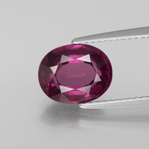 Granate rodolita rojo natural de 2,74 ct, corte óvalo, VS