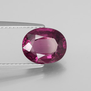 Granate rodolita rojo natural de 2,74 ct, corte óvalo, VS