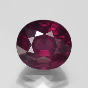 Granate rodolita Rojo frambuesa natural de 10.64 ct, Ovalada, VS
