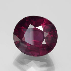 Granate rodolita Rojo frambuesa natural de 10.64 ct, Ovalada, VS
