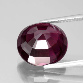 Granate rodolita Rojo frambuesa natural de 10.64 ct, Ovalada, VS