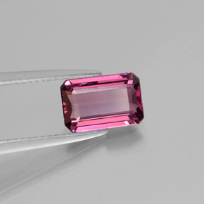 Granate rodolita rojo natural de 2,22 ct, corte esmeralda, VVS