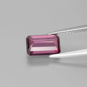 Granate rodolita rojo natural de 2,22 ct, corte esmeralda, VVS
