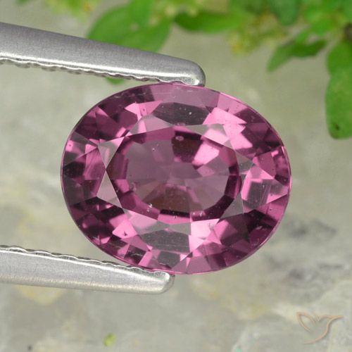 Granate rodolita púrpura natural de 1,38 ct, corte óvalo, VS