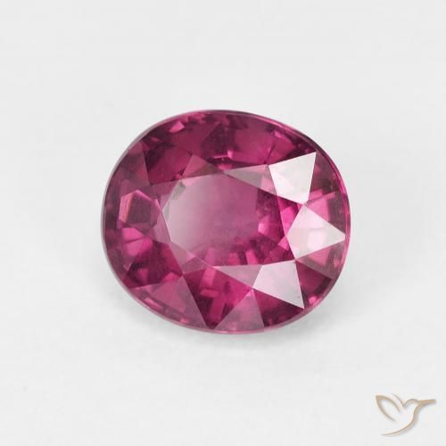 Granate rodolita Púrpura medio natural de 1.82 ct, Ovalada, VS
