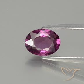 1.65ct Natural Púrpura oscuro Granate Rodolita, Ovalada, VS