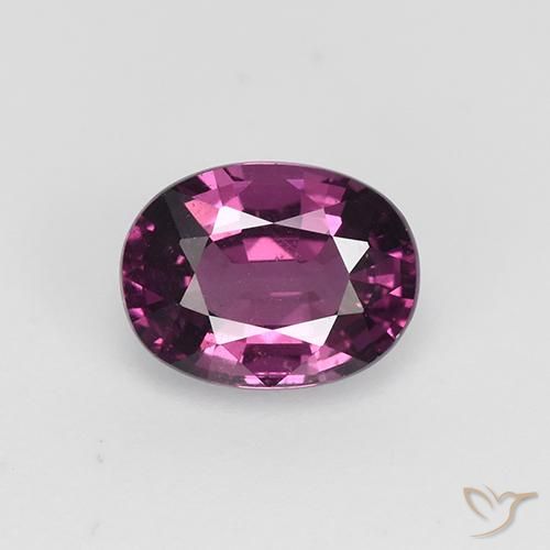 1.41ct Natural Púrpura oscuro Granate Rodolita, Ovalada, VS