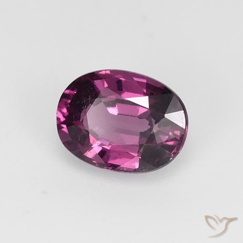Granate rodolita Púrpura oscuro natural de 1.41 ct, Ovalada, VS