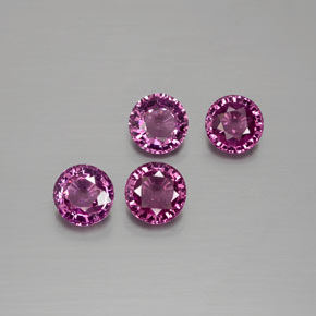 Gemas de granate rodolita púrpura natural de 1,73 ct, corte redondo, VS