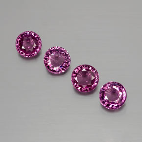 Gemas de granate rodolita púrpura natural de 1,73 ct, corte redondo, VS