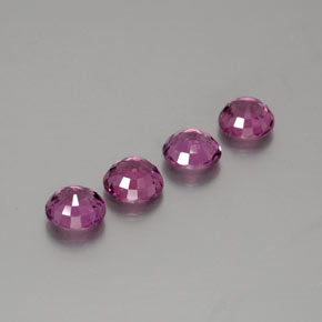 Gemas de granate rodolita púrpura natural de 1,73 ct, corte redondo, VS