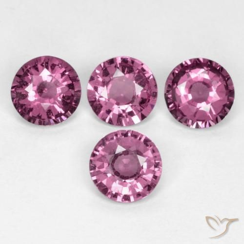 Gemas de Granate rodolita Púrpura oscuro medio natural de 2.19 ct, Redondo, VS