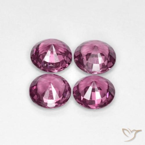 Gemas de Granate rodolita Púrpura oscuro medio natural de 2.19 ct, Redondo, VS