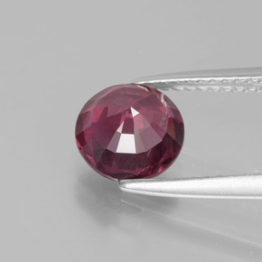 Granate rodolita rojo natural de 2,06 ct, corte redondo, VS