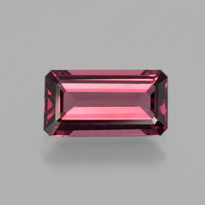 Granate rodolita rojo natural de 2,32 ct, corte esmeralda, VVS-VS