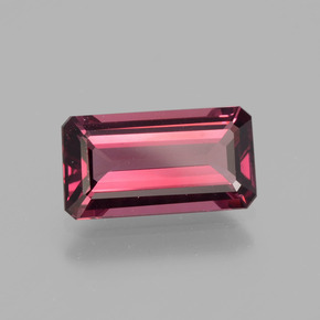 Granate rodolita rojo natural de 2,32 ct, corte esmeralda, VVS-VS
