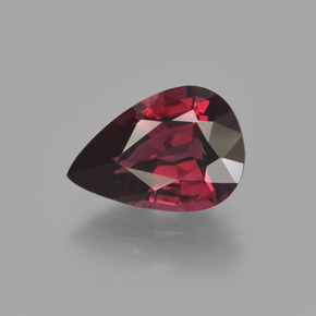 Granate rodolita rojo natural de 2,60 ct, en forma de pera, VS