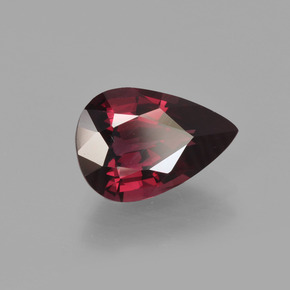 Granate rodolita rojo natural de 2,60 ct, en forma de pera, VS
