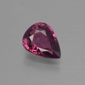 Granate rodolita rojo natural de 1,49 ct, en forma de pera, VVS-VS