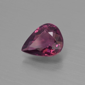Granate rodolita rojo natural de 1,49 ct, en forma de pera, VVS-VS
