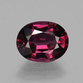 Granate rodolita rojo natural de 2,11 ct, corte óvalo, VVS