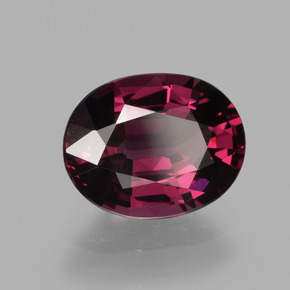 Granate rodolita rojo natural de 2,11 ct, corte óvalo, VVS
