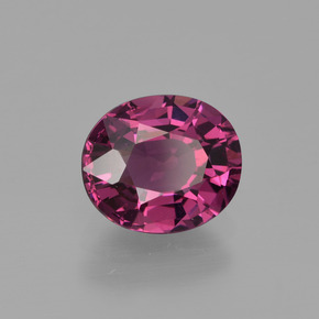 Granate rodolita rojo natural de 1,89 ct, corte óvalo, VS
