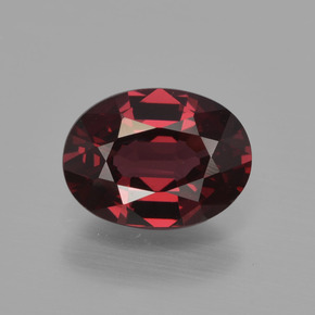 Granate rodolita rojo natural de 1,54 ct, corte óvalo, VS
