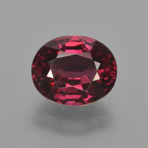 Granate rodolita rojo natural de 2,62 ct, corte óvalo, VS