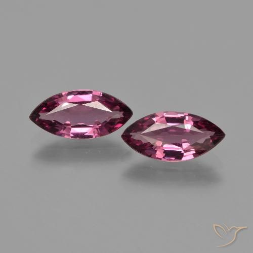 Gemas de granate rodolita púrpura natural de 2,30 ct, marquesa, VS