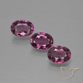 Gemas de Granate rodolita Púrpura rojo frambuesa natural de 2.82 ct, Ovalada, VVS-VS