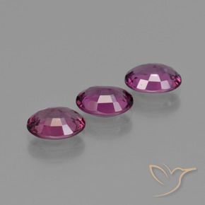 Gemas de Granate rodolita Púrpura rojo frambuesa natural de 2.82 ct, Ovalada, VVS-VS