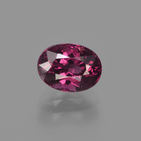 Granate rodolita rojo natural de 1,29 ct, corte óvalo, VVS-VS