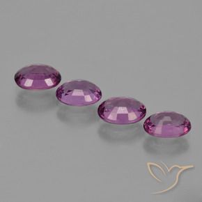 Gemas de Granate rodolita Púrpura oscuro natural de 3.79 ct, Ovalada, VVS-VS